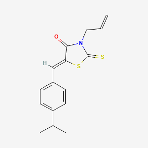 molecular formula C16H17NOS2 B11679828 (5Z)-5-[4-(propan-2-yl)benzylidene]-3-(prop-2-en-1-yl)-2-thioxo-1,3-thiazolidin-4-one 