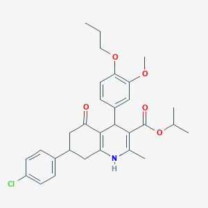 Propan-2-yl 7-(4-chlorophenyl)-4-(3-methoxy-4-propoxyphenyl)-2-methyl-5-oxo-1,4,5,6,7,8-hexahydroquinoline-3-carboxylate