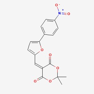 molecular formula C17H13NO7 B11679845 2,2-Dimethyl-5-{[5-(4-nitrophenyl)furan-2-yl]methylidene}-1,3-dioxane-4,6-dione 