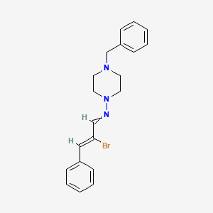 4-benzyl-N-[(2Z)-2-bromo-3-phenylprop-2-en-1-ylidene]piperazin-1-amine