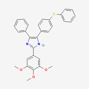 molecular formula C30H26N2O3S B11679858 5-phenyl-4-[4-(phenylsulfanyl)phenyl]-2-(3,4,5-trimethoxyphenyl)-1H-imidazole 