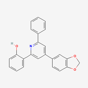 molecular formula C24H17NO3 B11679875 2-[4-(1,3-Benzodioxol-5-yl)-6-phenylpyridinium-2-yl]phenolate 