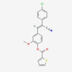 4-[(1Z)-2-(4-chlorophenyl)-2-cyanoeth-1-en-1-yl]-2-methoxyphenyl thiophene-2-carboxylate