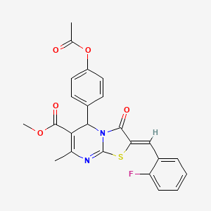 methyl (2Z)-5-[4-(acetyloxy)phenyl]-2-(2-fluorobenzylidene)-7-methyl-3-oxo-2,3-dihydro-5H-[1,3]thiazolo[3,2-a]pyrimidine-6-carboxylate