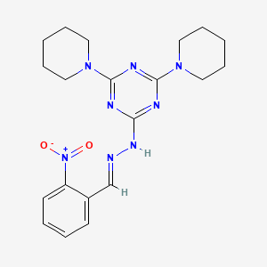 2-[(2E)-2-(2-nitrobenzylidene)hydrazinyl]-4,6-di(piperidin-1-yl)-1,3,5-triazine