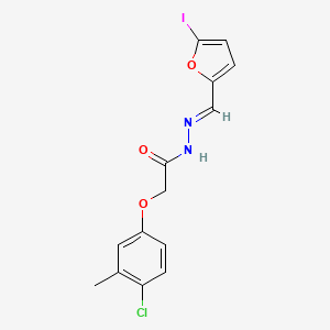 molecular formula C14H12ClIN2O3 B11679925 2-(4-chloro-3-methylphenoxy)-N'-[(E)-(5-iodofuran-2-yl)methylidene]acetohydrazide 