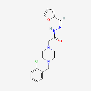 molecular formula C18H21ClN4O2 B11679933 2-[4-(2-chlorobenzyl)piperazin-1-yl]-N'-[(Z)-furan-2-ylmethylidene]acetohydrazide 