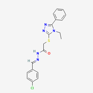 N'-(4-CL-Benzylidene)2-((4-ET-5-PH-4H-1,2,4-triazol-3-YL)sulfanyl)acetohydrazide