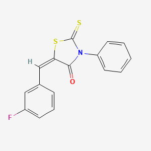 (5E)-5-[(3-fluorophenyl)methylidene]-3-phenyl-2-sulfanylidene-1,3-thiazolidin-4-one