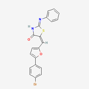 molecular formula C20H13BrN2O2S B11679963 (5E)-5-{[5-(4-bromophenyl)furan-2-yl]methylidene}-2-(phenylamino)-1,3-thiazol-4(5H)-one 