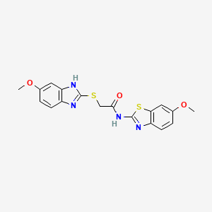 2-[(5-methoxy-1H-benzimidazol-2-yl)sulfanyl]-N-(6-methoxy-1,3-benzothiazol-2-yl)acetamide