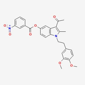 3-acetyl-1-[2-(3,4-dimethoxyphenyl)ethyl]-2-methyl-1H-indol-5-yl 3-nitrobenzoate