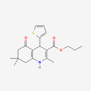 Propyl 2,7,7-trimethyl-5-oxo-4-(thiophen-2-yl)-1,4,5,6,7,8-hexahydroquinoline-3-carboxylate