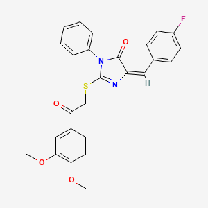 (4E)-2-{[2-(3,4-dimethoxyphenyl)-2-oxoethyl]sulfanyl}-4-[(4-fluorophenyl)methylidene]-1-phenyl-4,5-dihydro-1H-imidazol-5-one