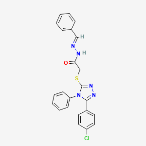 2-{[5-(4-chlorophenyl)-4-phenyl-4H-1,2,4-triazol-3-yl]sulfanyl}-N'-[(E)-phenylmethylidene]acetohydrazide