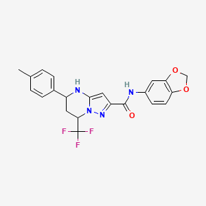 N-(1,3-benzodioxol-5-yl)-5-(4-methylphenyl)-7-(trifluoromethyl)-4,5,6,7-tetrahydropyrazolo[1,5-a]pyrimidine-2-carboxamide