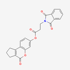 molecular formula C23H17NO6 B11680017 (4-oxo-2,3-dihydro-1H-cyclopenta[c]chromen-7-yl) 3-(1,3-dioxoisoindol-2-yl)propanoate 