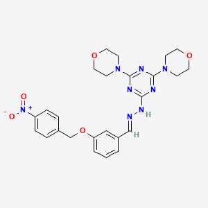 2,4-di(morpholin-4-yl)-6-[(2E)-2-{3-[(4-nitrobenzyl)oxy]benzylidene}hydrazinyl]-1,3,5-triazine