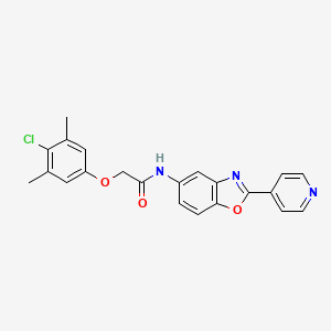 2-(4-chloro-3,5-dimethylphenoxy)-N-[2-(pyridin-4-yl)-1,3-benzoxazol-5-yl]acetamide