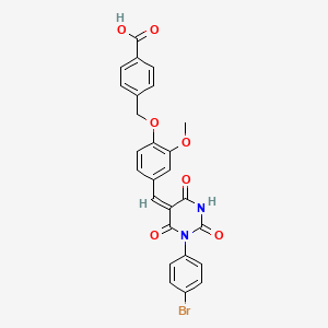 4-[(4-{(E)-[1-(4-bromophenyl)-2,4,6-trioxotetrahydropyrimidin-5(2H)-ylidene]methyl}-2-methoxyphenoxy)methyl]benzoic acid