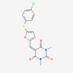 5-({5-[(4-chlorophenyl)sulfanyl]furan-2-yl}methylidene)-1,3-dimethylpyrimidine-2,4,6(1H,3H,5H)-trione