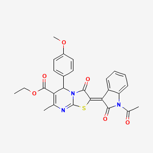 ethyl (2Z)-2-(1-acetyl-2-oxo-1,2-dihydro-3H-indol-3-ylidene)-5-(4-methoxyphenyl)-7-methyl-3-oxo-2,3-dihydro-5H-[1,3]thiazolo[3,2-a]pyrimidine-6-carboxylate