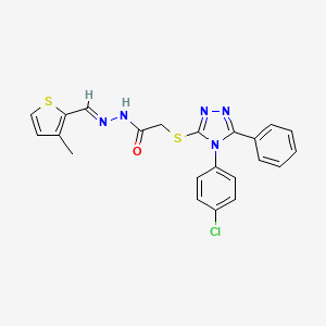 2-{[4-(4-chlorophenyl)-5-phenyl-4H-1,2,4-triazol-3-yl]sulfanyl}-N'-[(E)-(3-methylthiophen-2-yl)methylidene]acetohydrazide