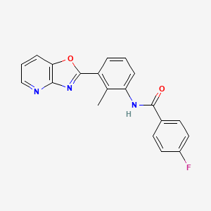 4-fluoro-N-[2-methyl-3-([1,3]oxazolo[4,5-b]pyridin-2-yl)phenyl]benzamide