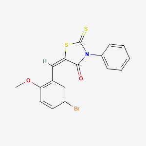 (5E)-5-[(5-bromo-2-methoxyphenyl)methylidene]-3-phenyl-2-sulfanylidene-1,3-thiazolidin-4-one