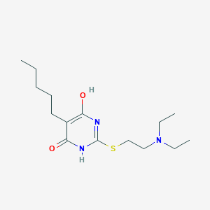 molecular formula C15H27N3O2S B11680167 2-{[2-(Diethylamino)ethyl]sulfanyl}-5-pentylpyrimidine-4,6-diol 