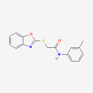 molecular formula C16H14N2O2S B11680170 2-(1,3-benzoxazol-2-ylsulfanyl)-N-(3-methylphenyl)acetamide 