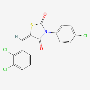 molecular formula C16H8Cl3NO2S B11680171 (5E)-3-(4-chlorophenyl)-5-(2,3-dichlorobenzylidene)-1,3-thiazolidine-2,4-dione 