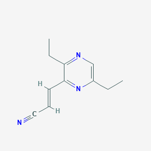 molecular formula C11 H13 N3 B1168020 (E)-3-(3,6-Diethylpyrazin-2-yl)acrylonitrile CAS No. 108290-48-8