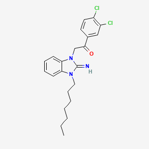 1-(3,4-dichlorophenyl)-2-(3-heptyl-2-imino-2,3-dihydro-1H-benzimidazol-1-yl)ethanone