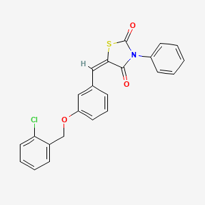 (5E)-5-{3-[(2-chlorobenzyl)oxy]benzylidene}-3-phenyl-1,3-thiazolidine-2,4-dione