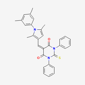 5-{[1-(3,5-dimethylphenyl)-2,5-dimethyl-1H-pyrrol-3-yl]methylidene}-1,3-diphenyl-2-thioxodihydropyrimidine-4,6(1H,5H)-dione