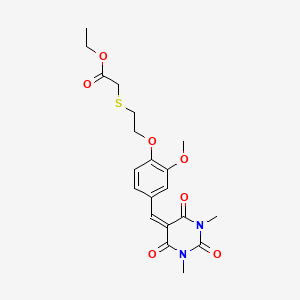 ethyl [(2-{4-[(1,3-dimethyl-2,4,6-trioxotetrahydropyrimidin-5(2H)-ylidene)methyl]-2-methoxyphenoxy}ethyl)sulfanyl]acetate