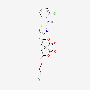 8-(Butoxymethyl)-3-{2-[(2-chlorophenyl)amino]-1,3-thiazol-4-yl}-3-methyl-2,7-dioxaspiro[4.4]nonane-1,6-dione