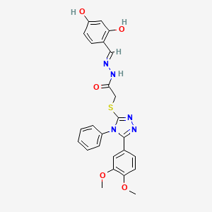 N'-[(E)-(2,4-dihydroxyphenyl)methylidene]-2-{[5-(3,4-dimethoxyphenyl)-4-phenyl-4H-1,2,4-triazol-3-yl]sulfanyl}acetohydrazide