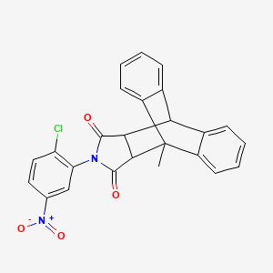 molecular formula C25H17ClN2O4 B11680361 17-(2-Chloro-5-nitrophenyl)-1-methyl-17-azapentacyclo[6.6.5.0~2,7~.0~9,14~.0~15,19~]nonadeca-2,4,6,9,11,13-hexaene-16,18-dione (non-preferred name) 