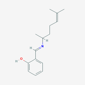 molecular formula C15H21NO B11680364 2-{(E)-[(6-methylhept-5-en-2-yl)imino]methyl}phenol 