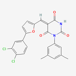 (5Z)-5-{[5-(3,4-dichlorophenyl)furan-2-yl]methylidene}-1-(3,5-dimethylphenyl)-2-hydroxypyrimidine-4,6(1H,5H)-dione