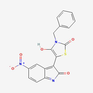 (5Z)-3-benzyl-5-(5-nitro-2-oxo-1,2-dihydro-3H-indol-3-ylidene)-1,3-thiazolidine-2,4-dione