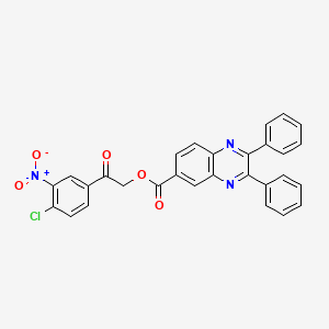 2-(4-Chloro-3-nitrophenyl)-2-oxoethyl 2,3-diphenylquinoxaline-6-carboxylate