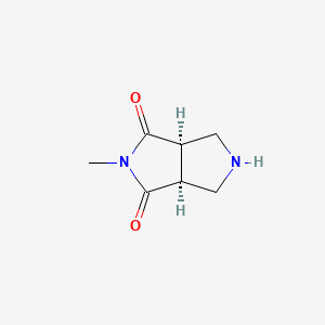 molecular formula C7H10N2O2 B1168041 (3aR,6aS)-2-Methyltetrahydropyrrolo[3,4-c]pyrrole-1,3(2H,3aH)-dione CAS No. 1256643-48-7