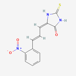 molecular formula C12H9N3O3S B11680433 (5E)-5-[(2E)-3-(2-nitrophenyl)prop-2-en-1-ylidene]-2-thioxoimidazolidin-4-one 