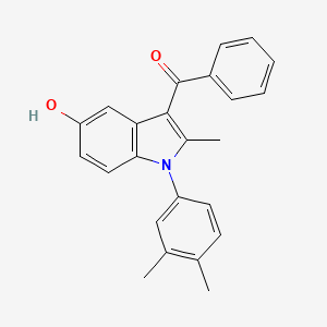 molecular formula C24H21NO2 B11680440 [1-(3,4-dimethylphenyl)-5-hydroxy-2-methyl-1H-indol-3-yl](phenyl)methanone 