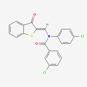 molecular formula C22H13Cl2NO2S B11680446 3-chloro-N-(4-chlorophenyl)-N-[(Z)-(3-oxo-1-benzothiophen-2(3H)-ylidene)methyl]benzamide 