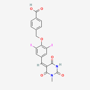 4-({2,6-diiodo-4-[(E)-(1-methyl-2,4,6-trioxotetrahydropyrimidin-5(2H)-ylidene)methyl]phenoxy}methyl)benzoic acid