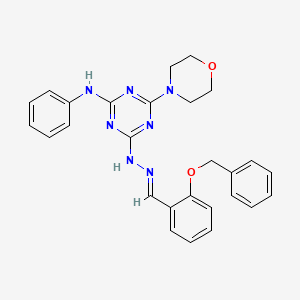 4-{(2E)-2-[2-(benzyloxy)benzylidene]hydrazinyl}-6-(morpholin-4-yl)-N-phenyl-1,3,5-triazin-2-amine